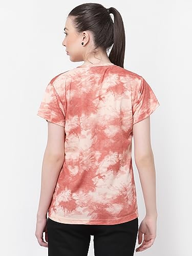 Image of UZARUS Women's Regular Fit Printed Half Sleeves Round Neck Gym Sports T-Shirt