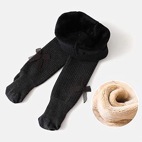 Cute Bow Fleece Lined Leggings for Girls 𝐒eamless Cable Knitted Pantyhose Baby Winter Warm Solid Tights Stocking2