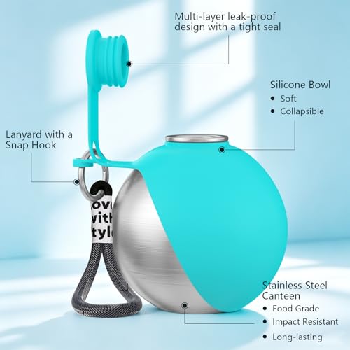 10-oz HJKLIUT Stainless Steel 2-in-1 Dog Water Bottle w/ Silicone Bowl (3 colors) 6.99 + Free Shipping w/ Prim + 30% Off Code 9L73VY51 - image 5