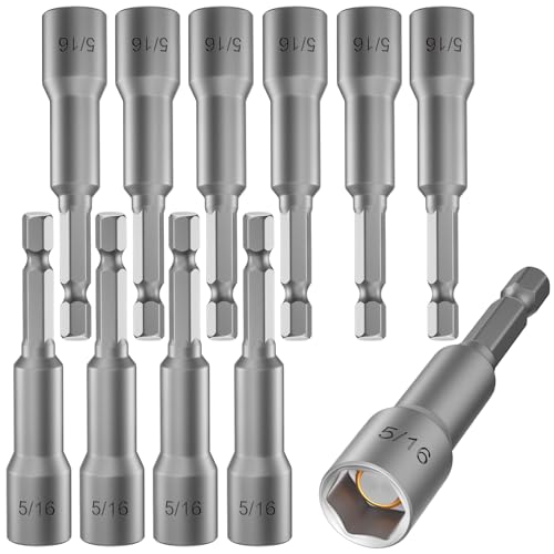 HouseUp 11PCS 5/16 Nut Driver Set for Impact Drill - Ultra Magnetic Standard British Impact Driver Bits 2.5 Inches (65mm) Different From 8mm