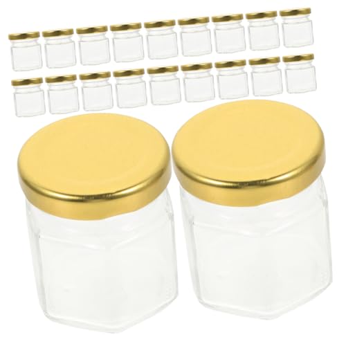 Happyyami 20Pcs Glass Honey Jars with Lids Airtight Sealing for Honey Jam and Snacks Easy to Clean Transparent Design for Home Kitchen Storage