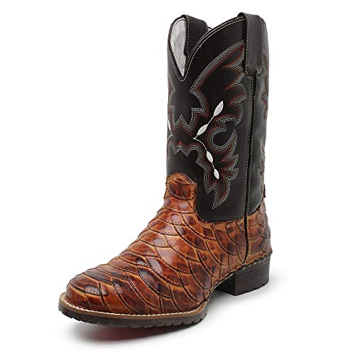 Bota Botina Masculina Texana Country Em Couro Bico Redondo JNA SHOES