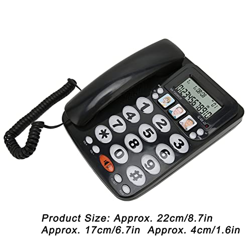 Teléfono con cable para personas mayores con pantalla grande miniatura 3