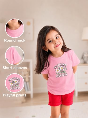 Image of Kidbea Bamboo Kids T-Shirt Ultra-Soft Premium Half Sleeve Graphic Tee for Girls, Casual Summer Wear for Toddlers & Kids