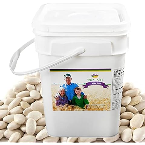 Wheatland™ White Beans • Premium Packaging • Mylar, Oxygen Absorber & Bucket Provide 25 Year Shelf Life • Lab-tested ISO 17025 Verified Chemical-Free • Never Irradiated, No Desiccants and Non GMO • High Trust Seller • Emergency Food Storage • 40 Year Legacy of Prepping Cover