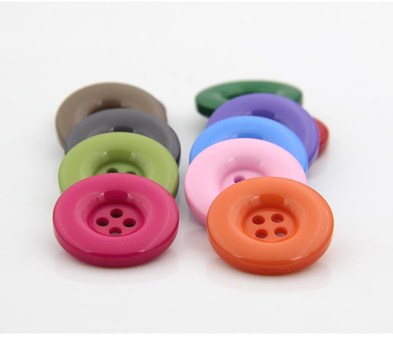60 Botones de Colores de 15 a 38 mm, Botones Redondos de Resina, Botones de Bricolaje Hechos a Mano para niños, Multicolor, para Manualidades Infantiles, Camisas, suéteres y Prendas de Punto