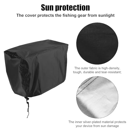 Fish Finder Cover for Lowrance & Humminbird 7 Inch Devices, 11.8x7.9x5.5 Inch Oxford Fabric Depth Finder Cover with Silver Coating & Drawstring Waterproof Protection for Screen and Devices by Lyreh - Image 5