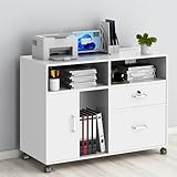 Owii Archivero Organizadores,96.6 * 34 * 65.8CM,Archivero con llavey con 2 Cajones, Archiveros Organizadores Oficina con 3...