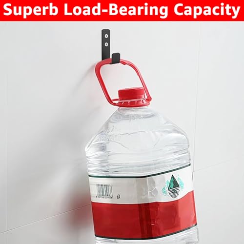 WOPPLXY 8 Stück Schwarz Wandhaken Schwerlast, J Form Wandhaken zum Schrauben, Edelstahl Schwerlasthaken für Aufhängen Sperrige Artikel