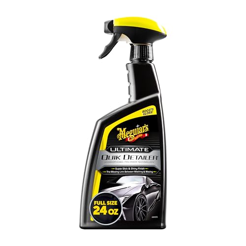 Meguiar's Ultimate Quik Detailer, Mist & Wipe Car Detailing Spray, Removes Light Contaminants, Boosts Shine, and Adds Water Beading, Quick Detailer Spray that Keeps Paint and Wax Looking Fresh, 24 Oz by Meguiar's - Used condition - CA$13.92