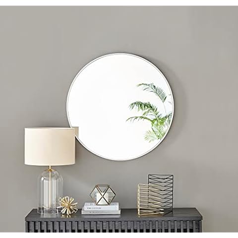 Furniturebox UK Emma 80cm Round White Mirror Cover