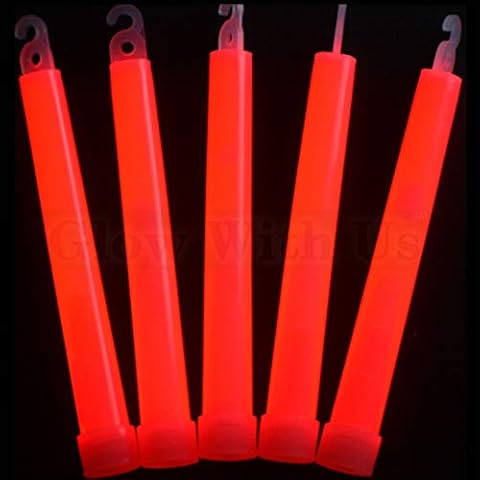 Glow With Us Glow Sticks Bulk Wholesale, 200 6” Industrial Grade Red Light Sticks+200 Free Glow Bracelets! Bright Color, Glow 12-14 Hrs, Safety Glow Stick with 3-Year Shelf Life, Brand Cover