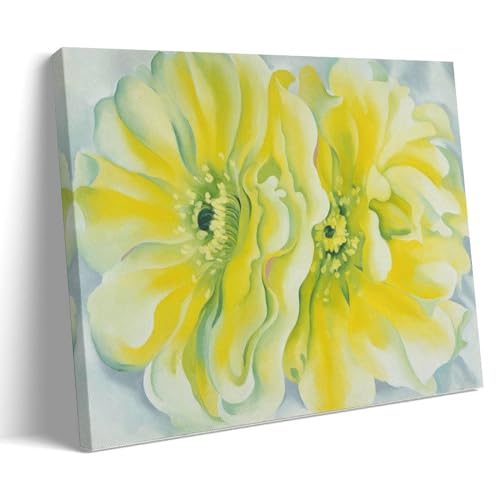 Cactus jaune Georgia O'Keeffe tableau toile décoration murale 30x45