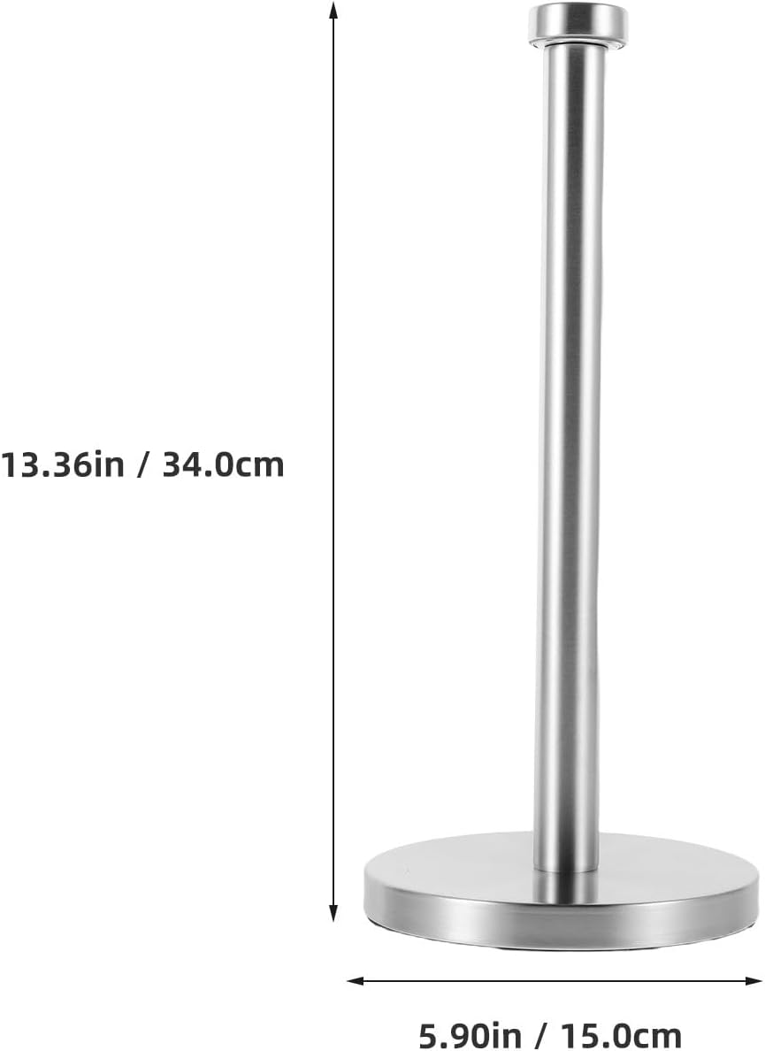 Stainless Steel Kitchen Paper Towel Holder Standing Napkin Holder Countertop Tissue Rack No Drilling Required for Bathroom and Commercial Use