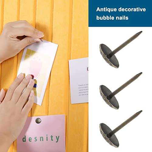 The Lord of the Tools 100pcs Antique Decorative Nails for Furniture Sofa Upholstery Tacks Retro Decoration Pushpin Metal Pushpin 11 x 16 mm Bronze - Image 3