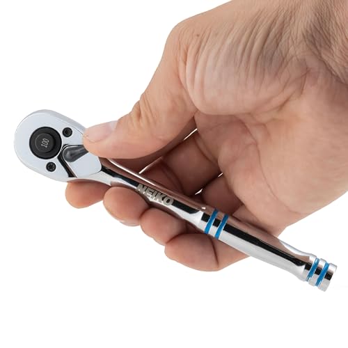 Image of NEIKO 03115A 1 /4 Inch Ratchet Wrench, 100-Tooth Reversible Ratchet, 3.6 Degree, Quick Release 1 /4 Drive Ratchet, 6 inch Handle Ratchet, Oval Head Socket Wrench, CR-V Steel Quarter Inch Rachet Wrench