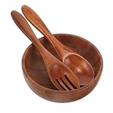 Bol de service - le bol en bois a une surface lisse et des bords arrondis, qui ne rayeront pas facilement votre bouche vos mains, bols à salade en bois