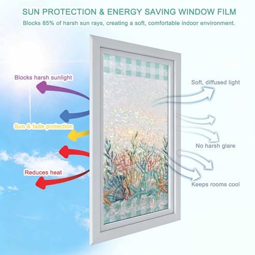Vinilo decorativo para ventana con efecto arcoíris miniatura 5