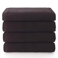 Top Towel - Plus - Badetücher - 4 Gesichts- oder Bidethandtücher - 30x50 cm - 100 % Baumwolle - Schwarz