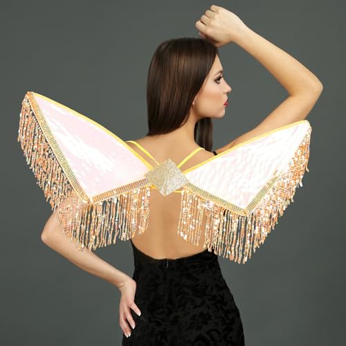 Falda para presentación de danza POPETPOP cómoda y llamativa con flecos 7
