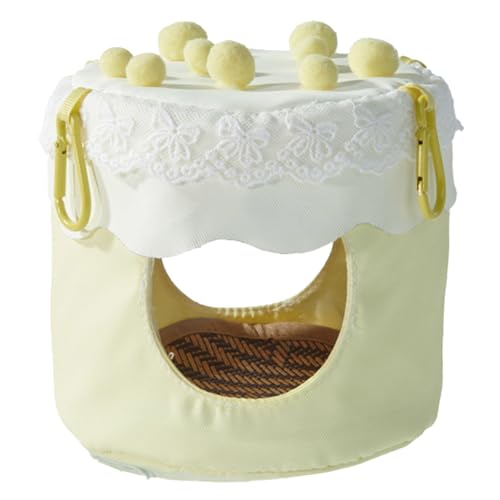 鳥のスイングベッドの隠れ家ケージ用の簡単な吊り小hrot巣の家の 鳥の巣の家ケーキ形状のハンモック