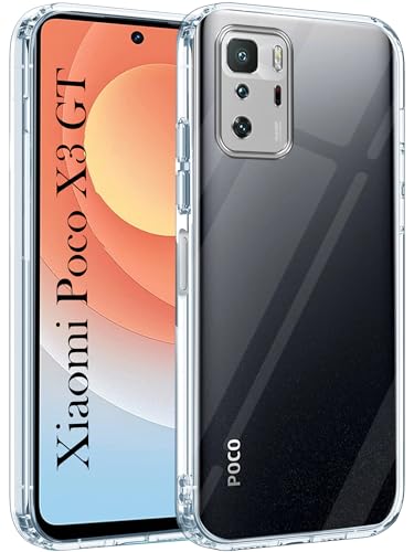 Image of Jkobi Back Cover for Xiaomi Poco X3 GT (Silicone Clear Shockproof Case with Camera Protection | Soft and Flexible | Transparent)