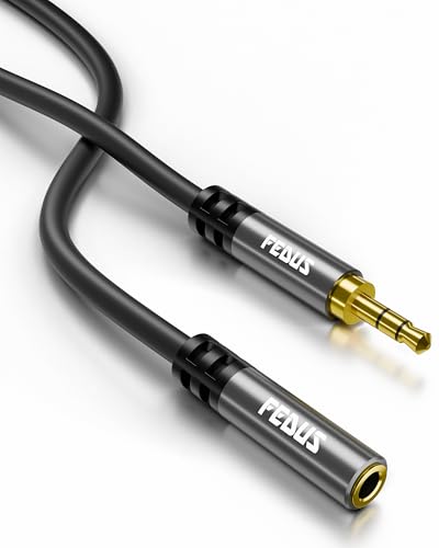 FEDUS BASSX 3.5mm Audio Extension Cable,(TRS, No Mic support) 2 Meter Male to Female Aux Extender Cord, Gold Plated Jack for Headphones, Car Stereo, Speakers, PC, Laptop, Earphone, Headphone, Tablet