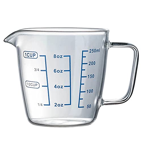 Vaso medidor de vidrio 250 ml resistente al calor miniatura 6