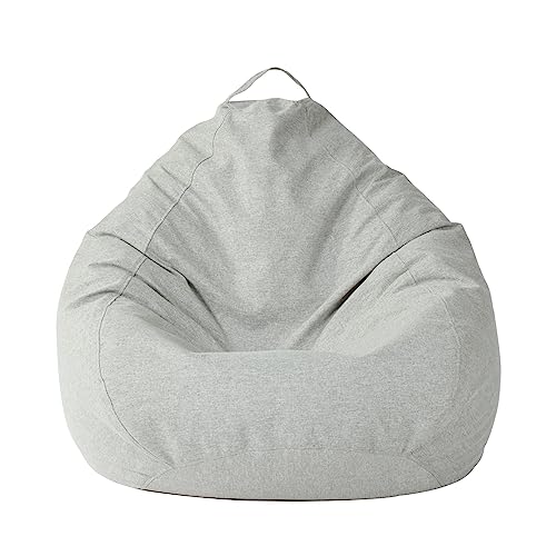 DOTBUY-SHOP Pouf Poltrona a Sacco Gigante,Moda Tinta Unita Bean Bag Bambini & Adulti (Senza Imbottitura), Morbido e Accogliente Puffo per Sedersi Poltrona da Lettura per Soggiorno (Grigio,XL)