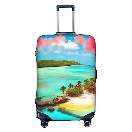 Luggage Suitcase Cover Protector, Printed Caribbean Scenery Luggage Covers for Suitcase, Baggage Covers Fits 18-32 Inch Luggage