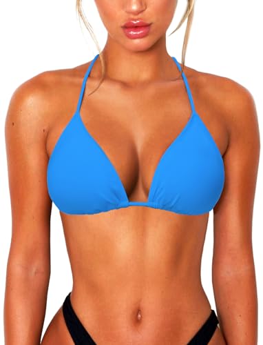 Image of OZICERD String Bikini Tops for Women Bathing Suit Swim Tops Sexy Triangle Bikini Top Black