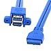 immagine 1Cablecc, cavo USB 3.0 impilabile da pannello femmina a scheda madre, 20 pin, doppia porta, 50 cm