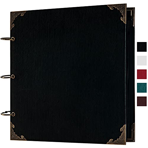 potricher 10 x 10 Inch DIY Scrapbook Album 80 Pages, Leather Cover