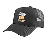 This Ain't My First Pancake Funny Breakfast Lover Trucker Hat with Adjustable Mesh Back, Black