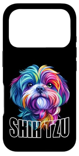 Shih Tzu Dog Face Colorful Shih Tzu Lover Men Women Black Case for iPhone 17 Pro
