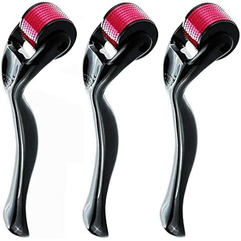 Derma Roller, Xyemao New 540 Titanium Micro Needles - 3 Pack (0.25mm / 0.5mm / 1.0mm), Home Use Skin Care Facial Needle Roller and Beauty Massage Tools Cover