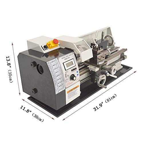 Techtongda 8X16" Metal Lathe Variable Speed Bench Lathe with 900W Brushless Motor Bench Lathe 110V MT5