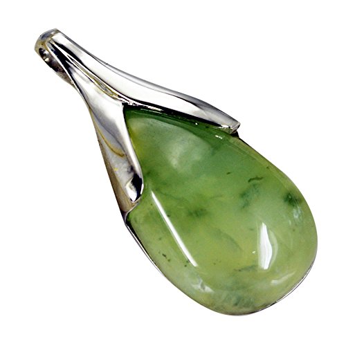 Pendentif en préhnite véritable | Le cadeau idéal en argent pour femme