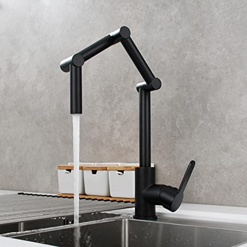 Grifo llenador de ollas para cocina con tres brazos y acabado negro 5