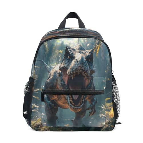 panksolu 3d Tyrannosaurus Rex Toddler Backpack for Boys Girls,Kid Backpack with Chest Clip and Name Tag, S