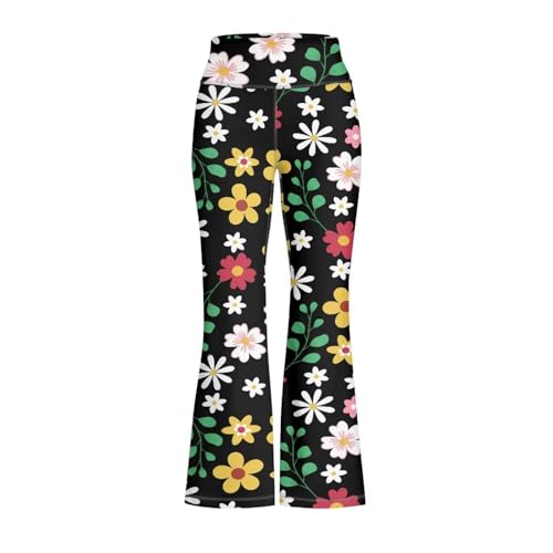 Girls Flare Leggings Wide Leg Yoga Pants Size 5-14 High Waisted Tummy Control