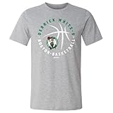 500 LEVEL Derrick White Boston Celtics Shirt - Derrick White Boston Celtics Player Ball WHT (Heather Gray, Large)