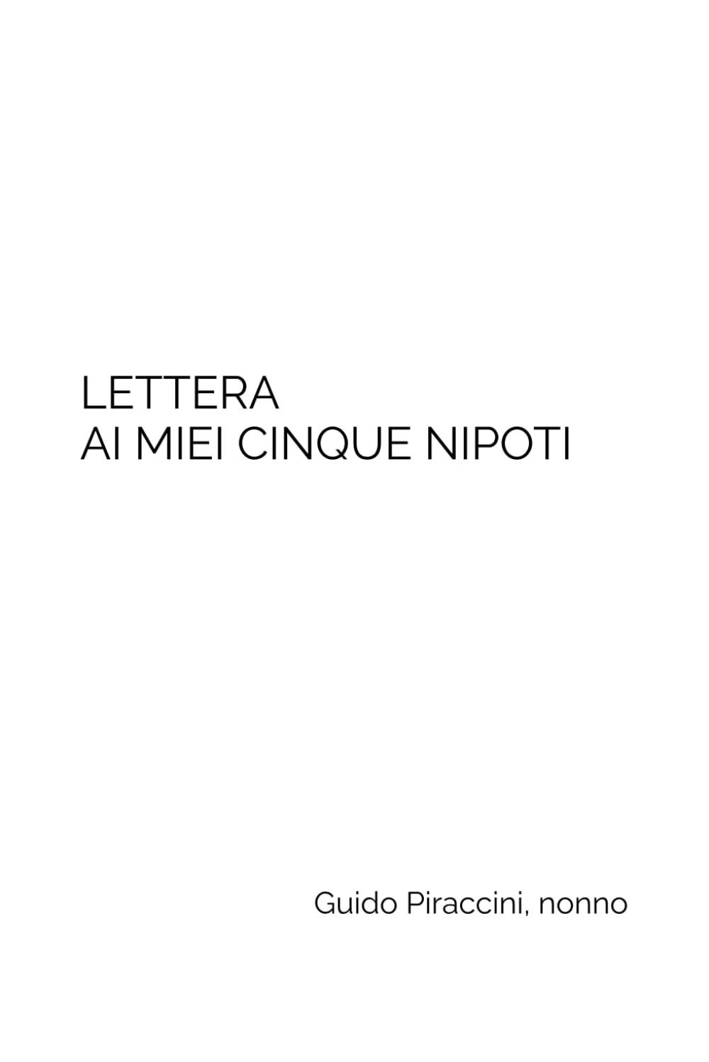 LETTERA AI MIEI CINQUE NIPOTI