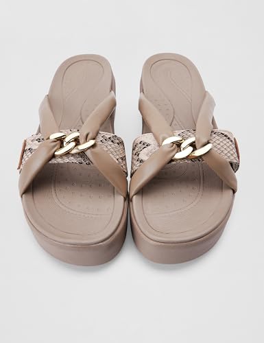 Image of ELLE Women Textured Platform heel sandal with Chain Detail