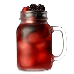 Frosted Mason Drinking Jar Glasses 1 Pint – Set of 4 – Gift Boxed Drinking Jars for Cocktails