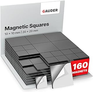 GAUDER Magnetic Squares | Magnetic Strips Self-Adhesive | Small Magnets for Crafts & more | Self-Adhesive Magnets
