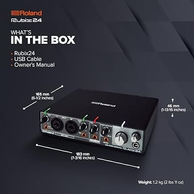 Roland Rubix24 2-In/4-Out USB Audio Interface | High-Resolution Audio | Record with Mics, Guitars, Keys & More | Compact & Durable Build | Compatible with Mac, PC & iPad | Expanded I/O Features