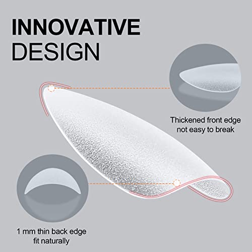 Almond Nail Tips - 480 Pcs Upgraded Matte Soft Gel Nail Tips No Filed, Pre-Shaped Full Cover Clear Acrylic False Gelly Nail Tips For Soak Off Nail Extensions 15 Sizes With 2Pcs Nail File #TOP4