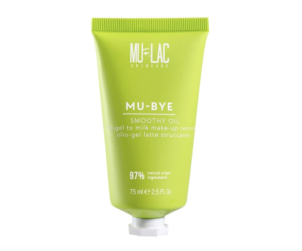 Mulac Cosmetics MU-BYE SMOOTHY OIL Olio Gel Latte Struccante con olio di girasole biologico Vegan 75 ml