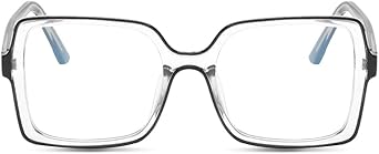 TR90 Square Reading Glasses for Women Men, Full Rim Eyeglasses Frame Reader, Blue Light Blocking Glasses Computer Black, 1.5, x